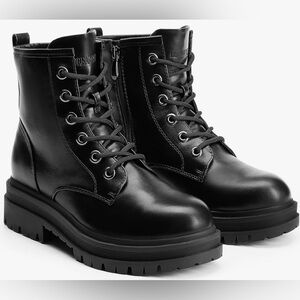 Lace-Up Ankle Boots with Side Zipper